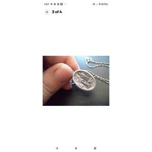 Beautiful sterling silver St Anthony medal necklace